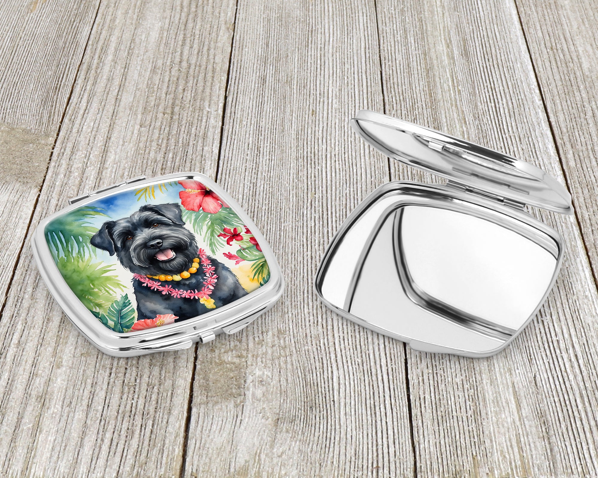 Bouvier des Flandres Luau Compact Mirror