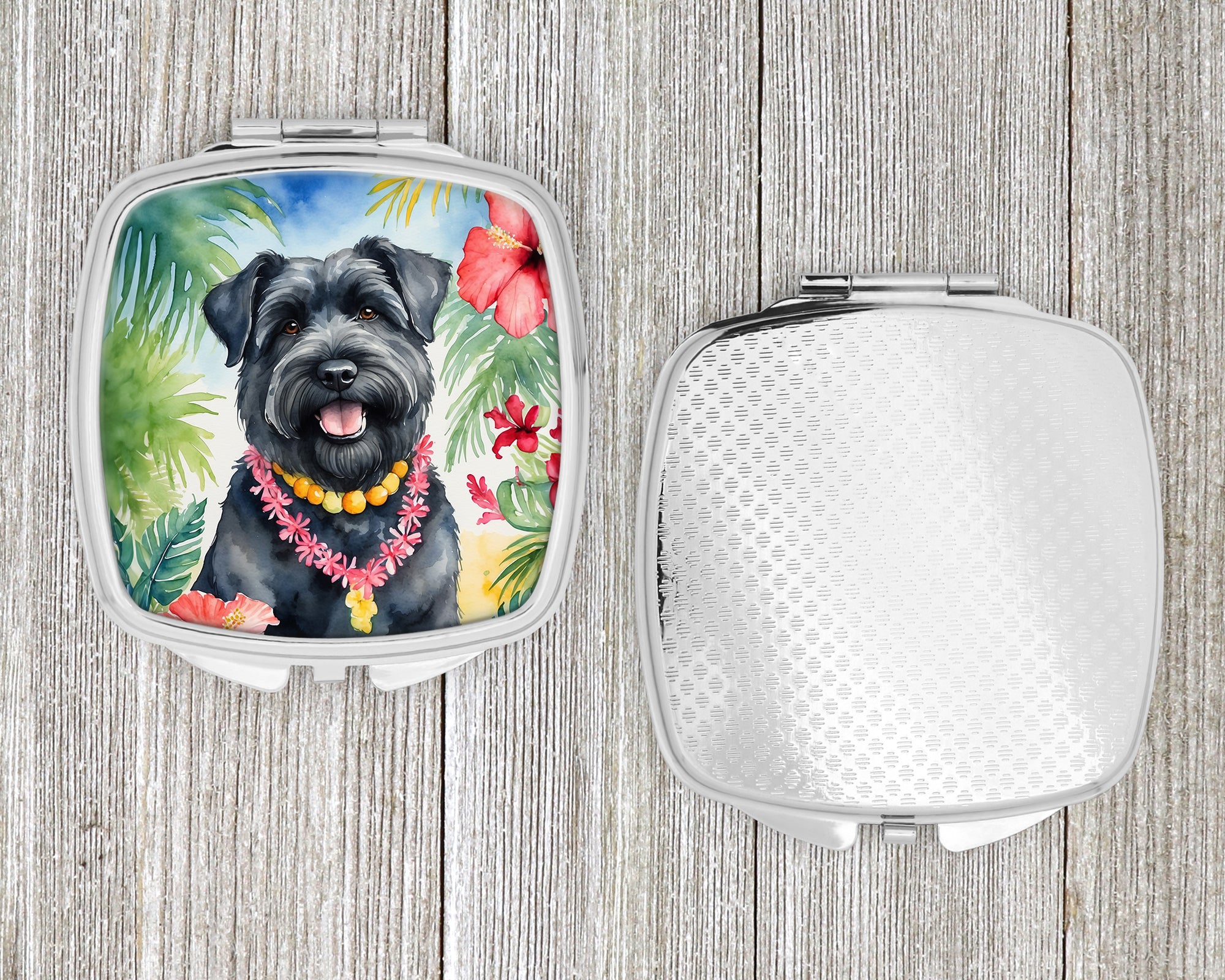 Bouvier des Flandres Luau Compact Mirror