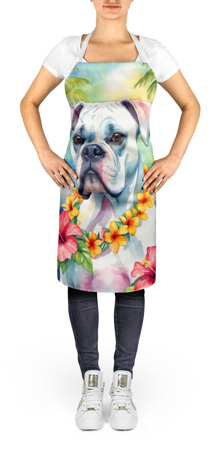 Buy this White Boxer Luau Apron