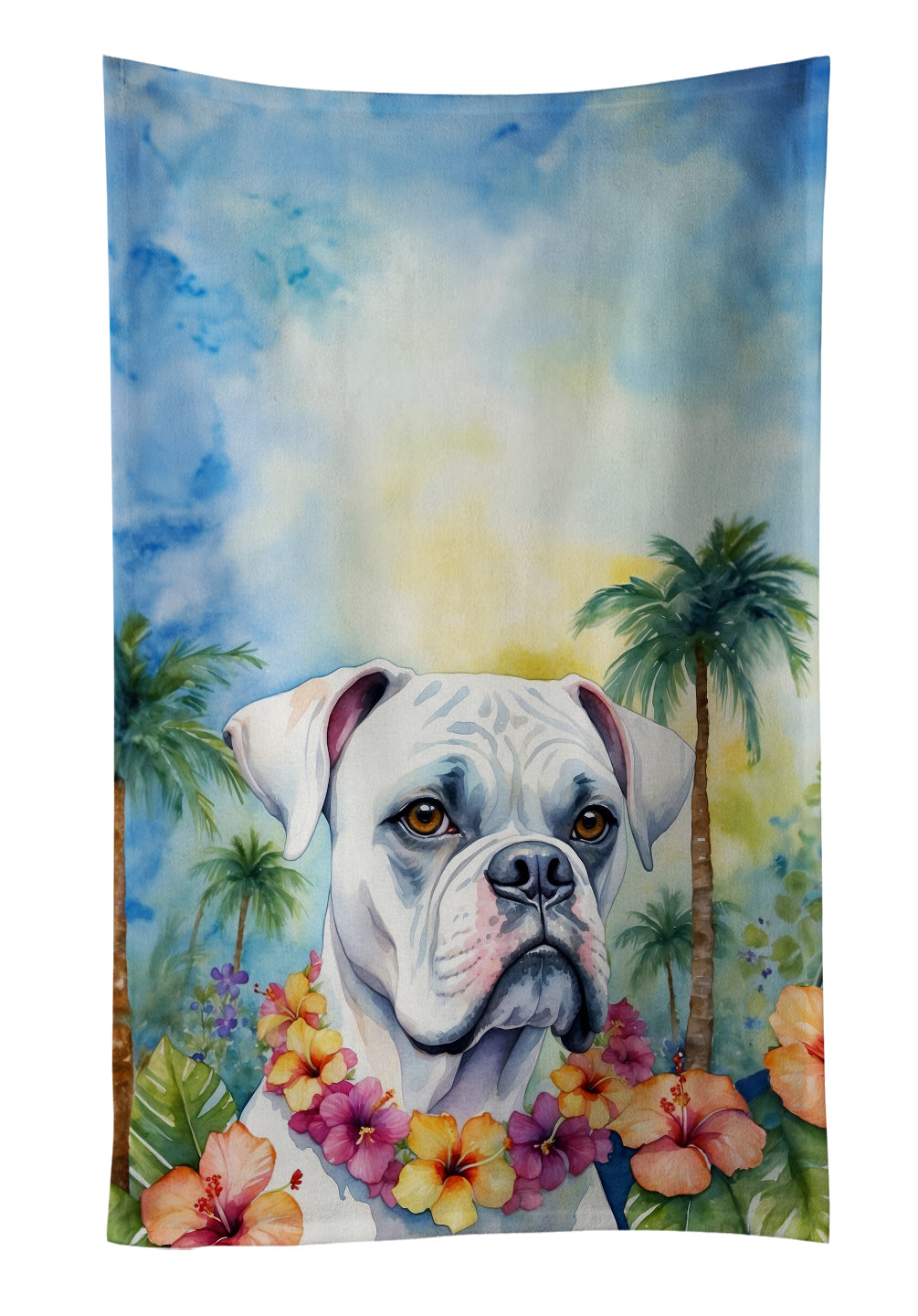 Buy this White Boxer Luau Kitchen Towel