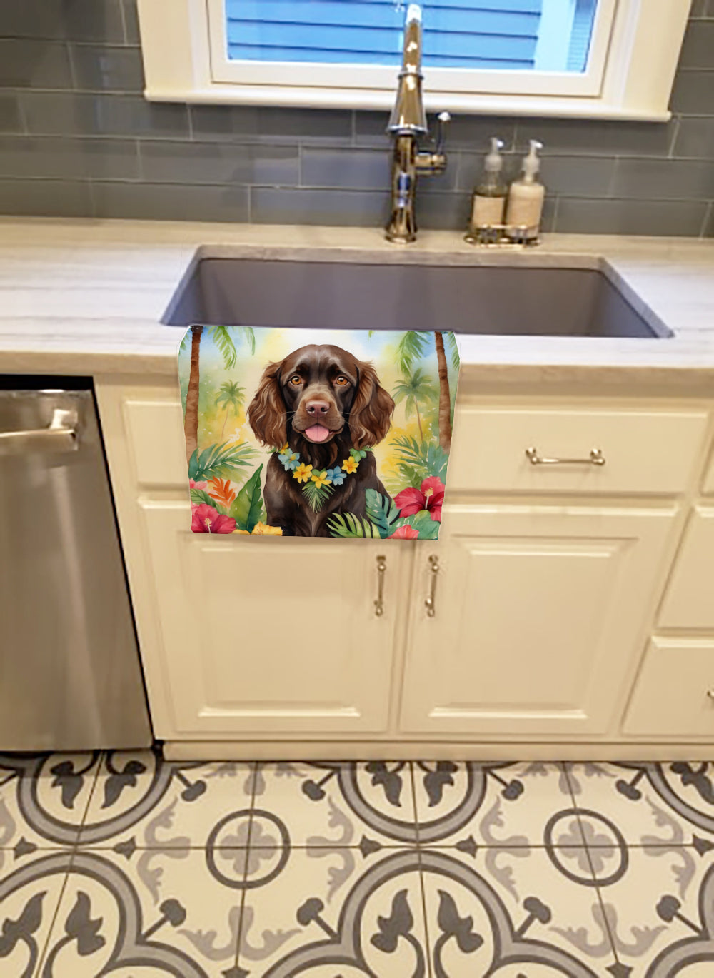 Boykin Spaniel Luau Kitchen Towel