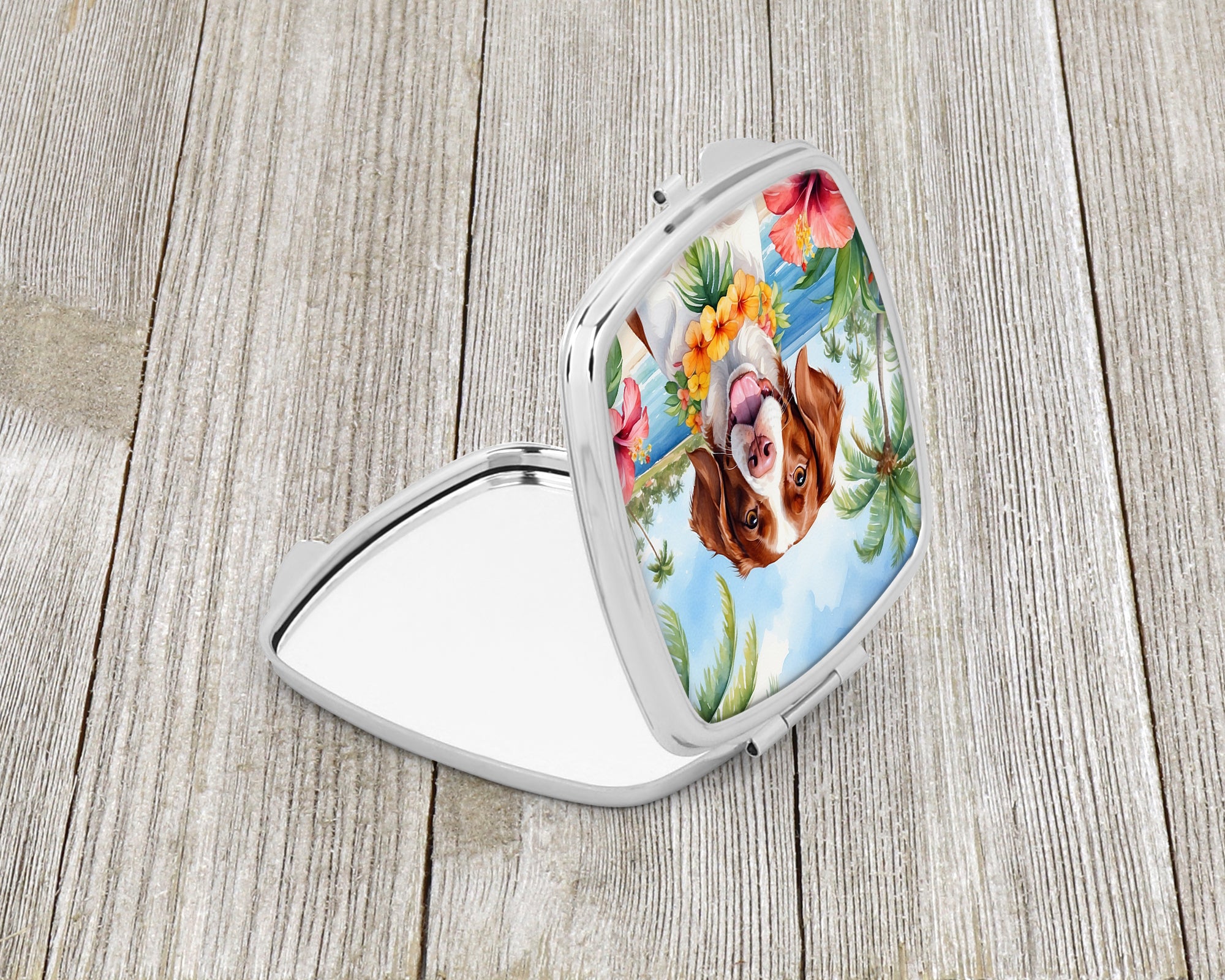 Buy this Brittany Spaniel Luau Compact Mirror