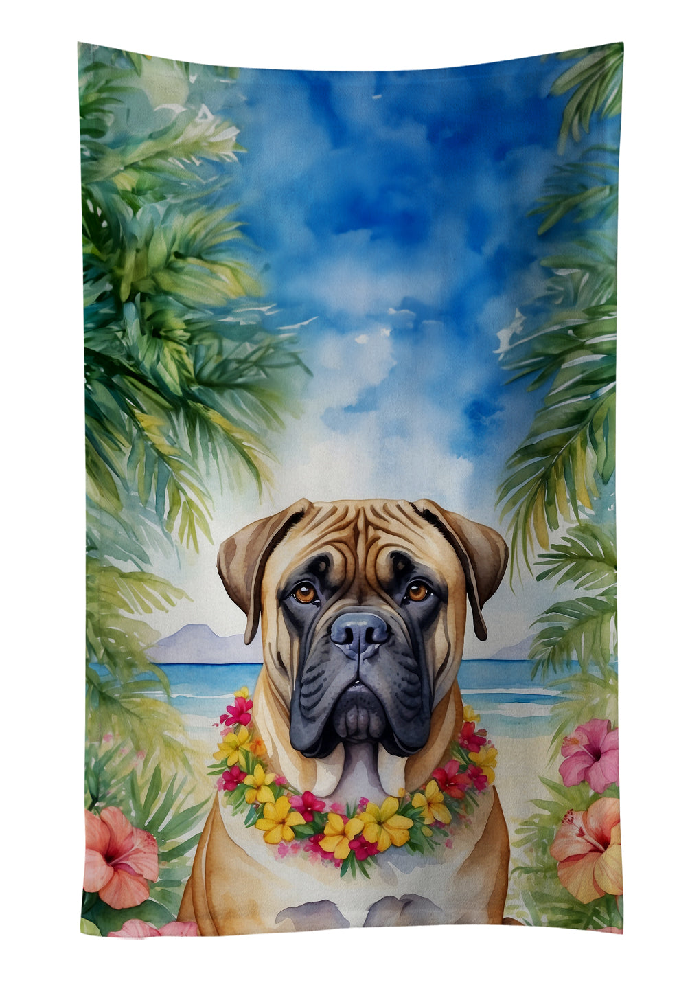 Buy this Bullmastiff Luau Kitchen Towel