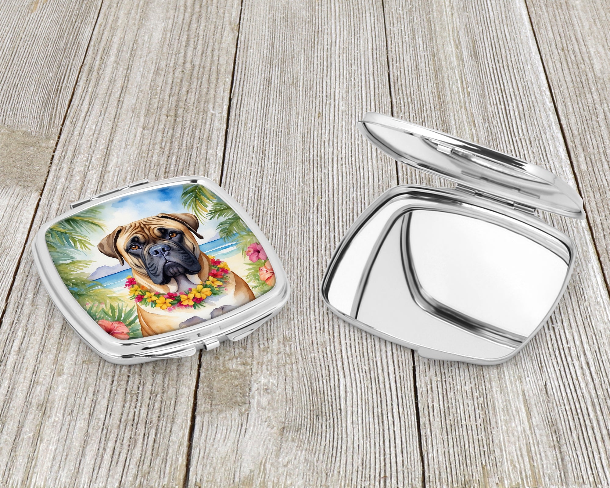 Bullmastiff Luau Compact Mirror