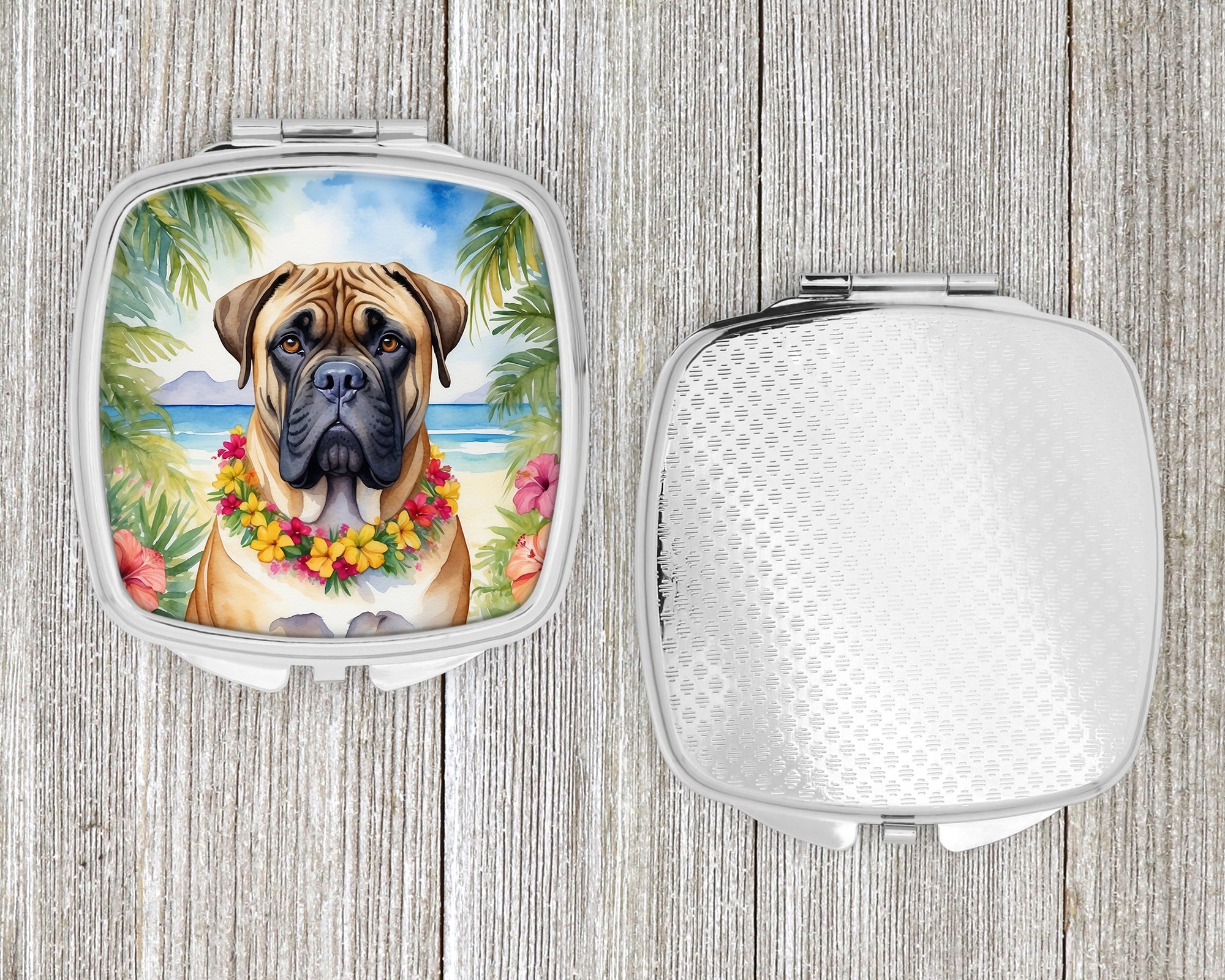 Bullmastiff Luau Compact Mirror