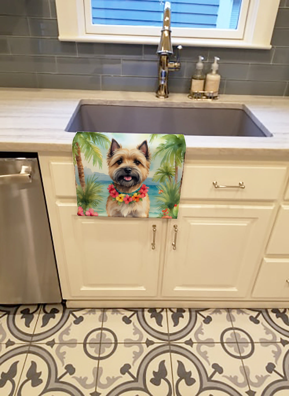 Cairn Terrier Luau Kitchen Towel