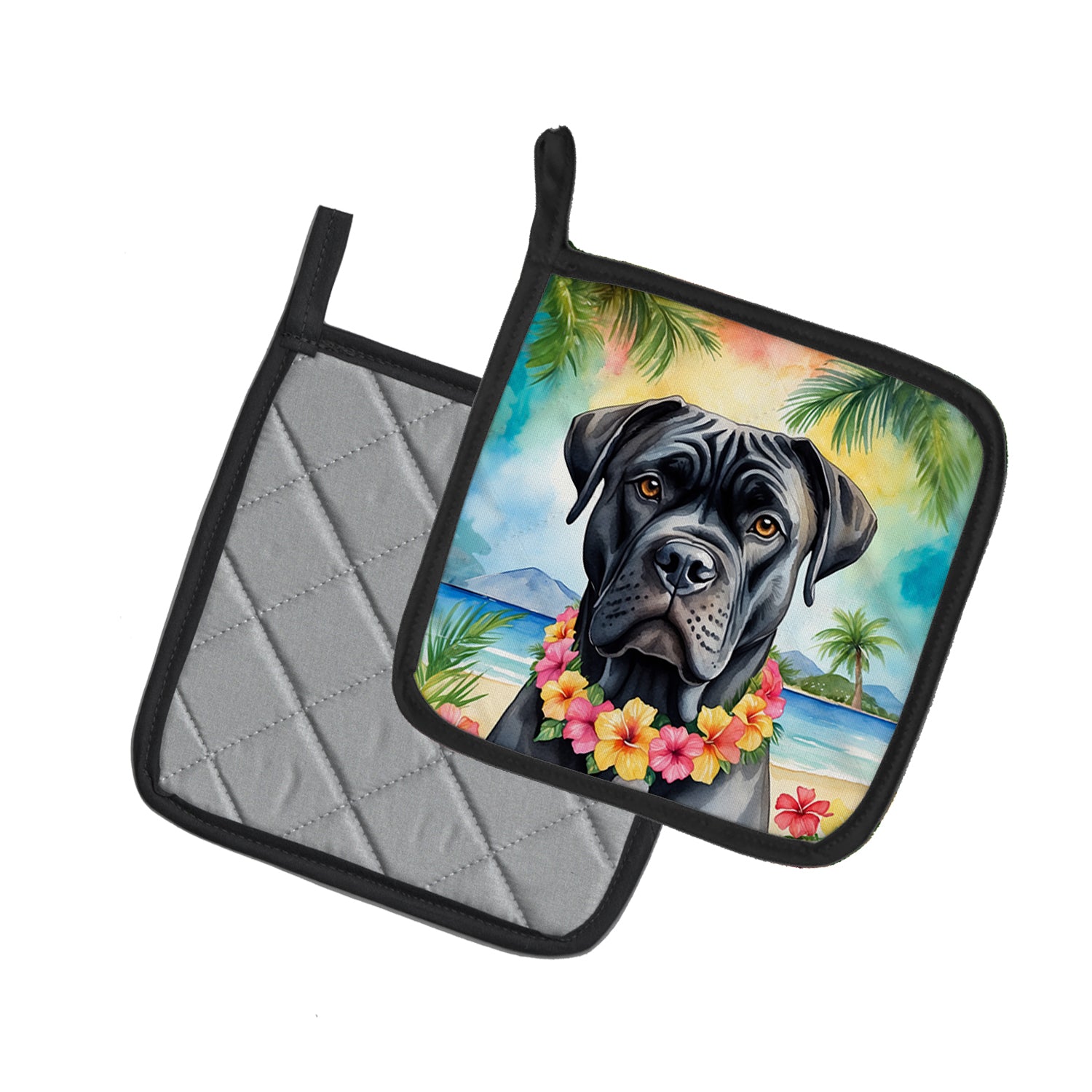 Buy this Cane Corso Luau Pair of Pot Holders