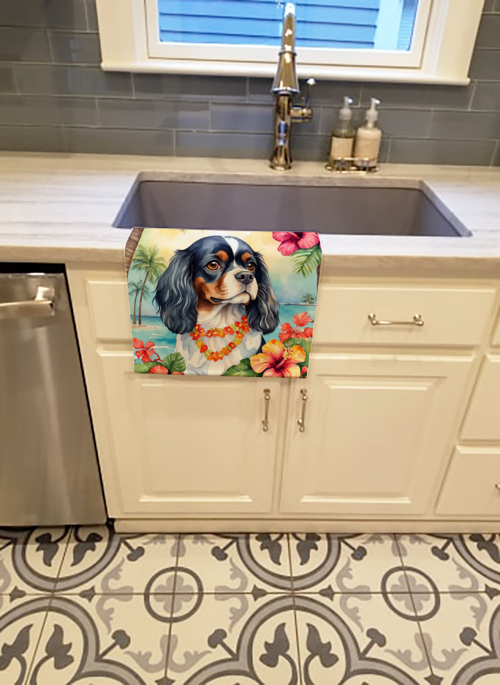 Buy this Cavalier Spaniel Luau Kitchen Towel