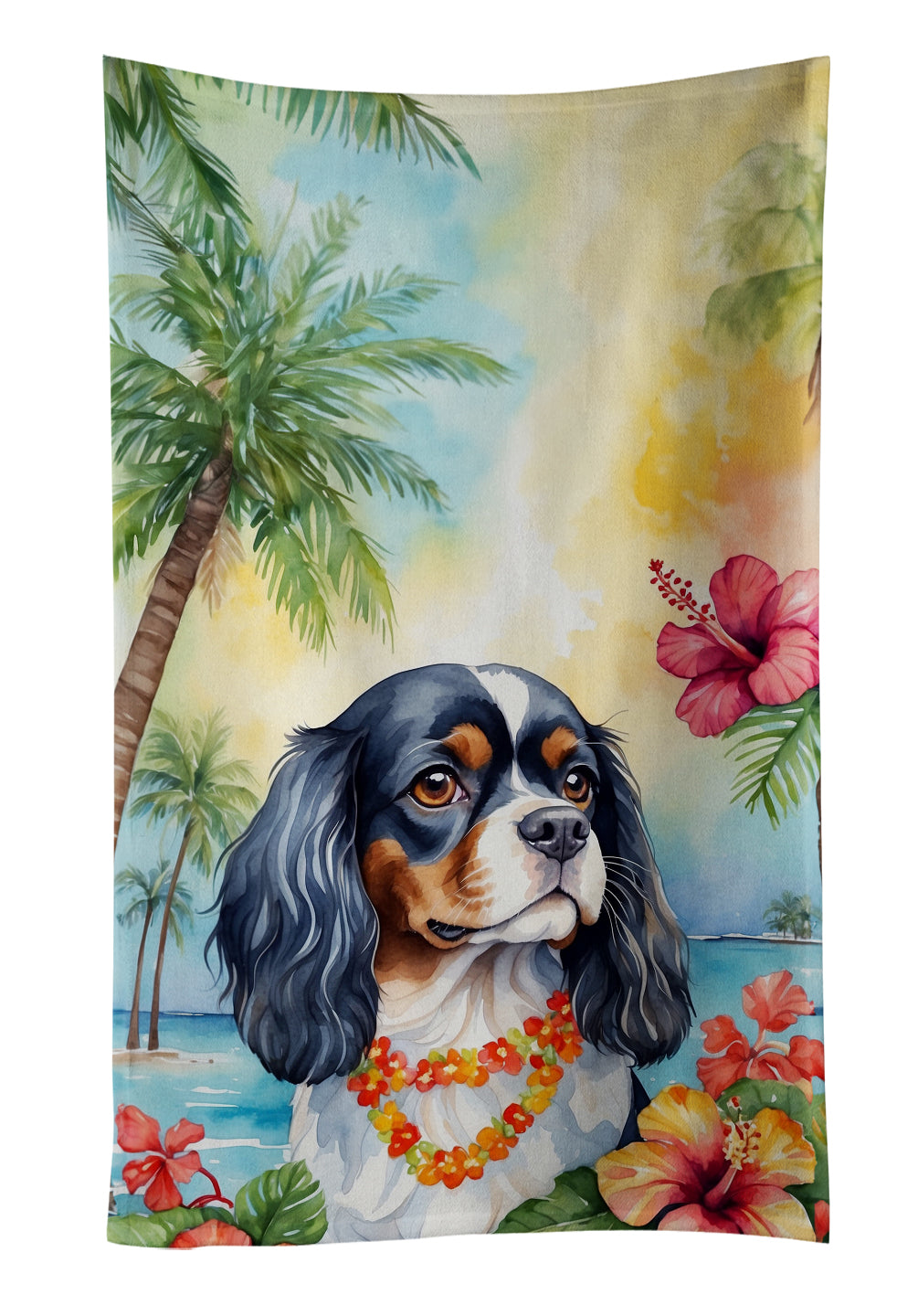 Buy this Cavalier Spaniel Luau Kitchen Towel