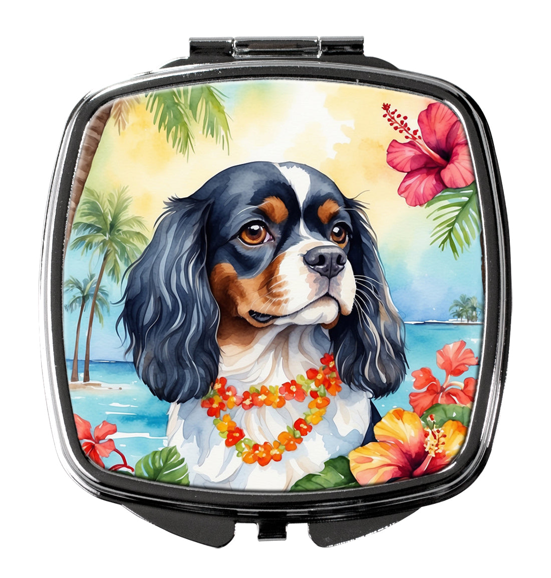 Buy this Cavalier Spaniel Luau Compact Mirror