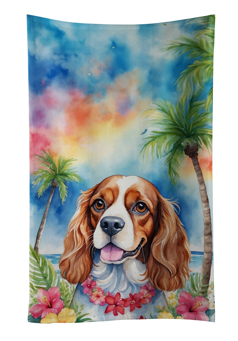 Buy this Cavalier Spaniel Luau Kitchen Towel