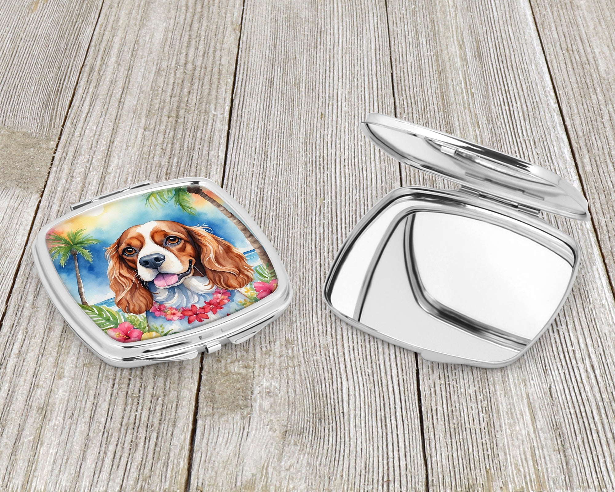 Cavalier Spaniel Luau Compact Mirror