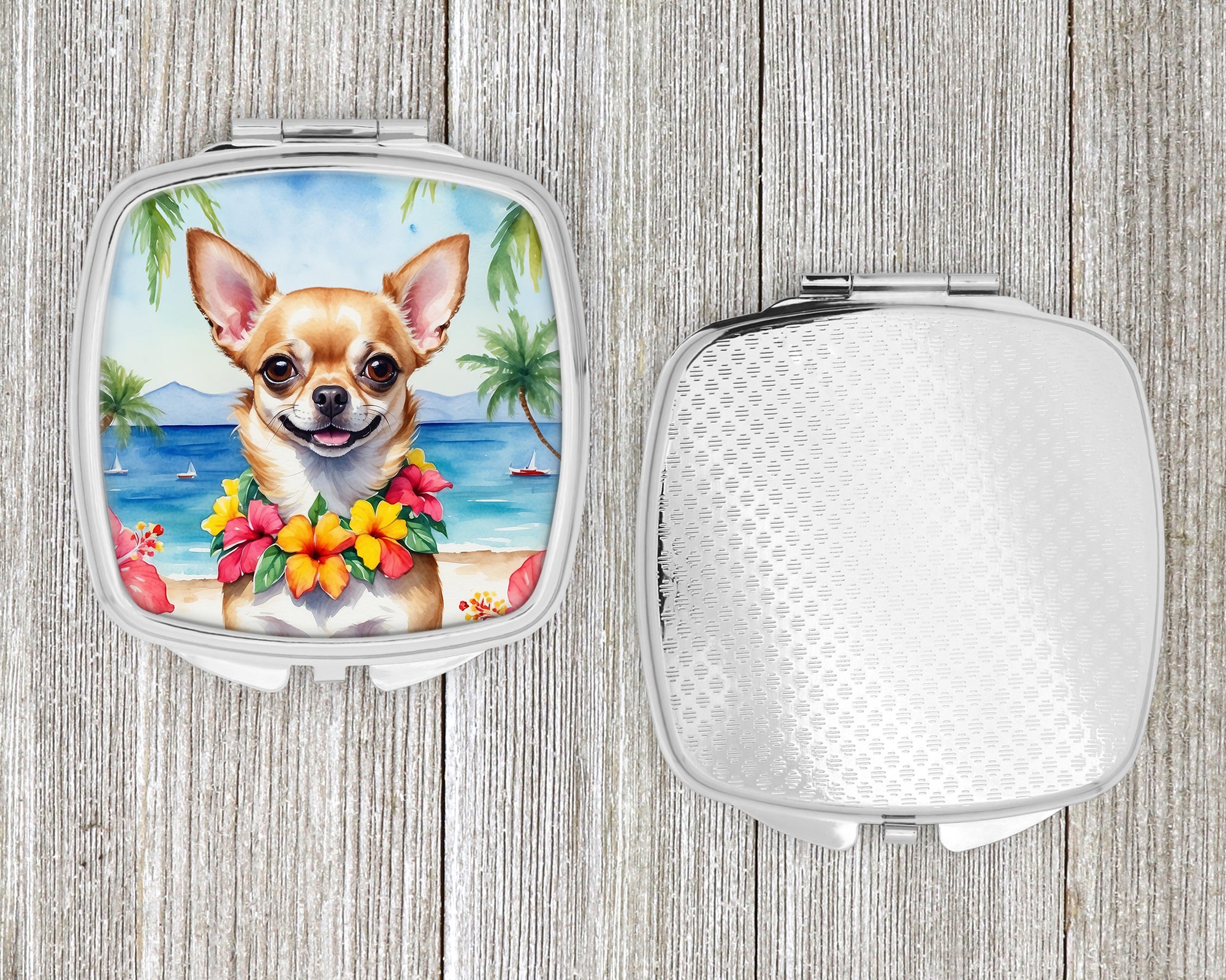 Chihuahua Luau Compact Mirror