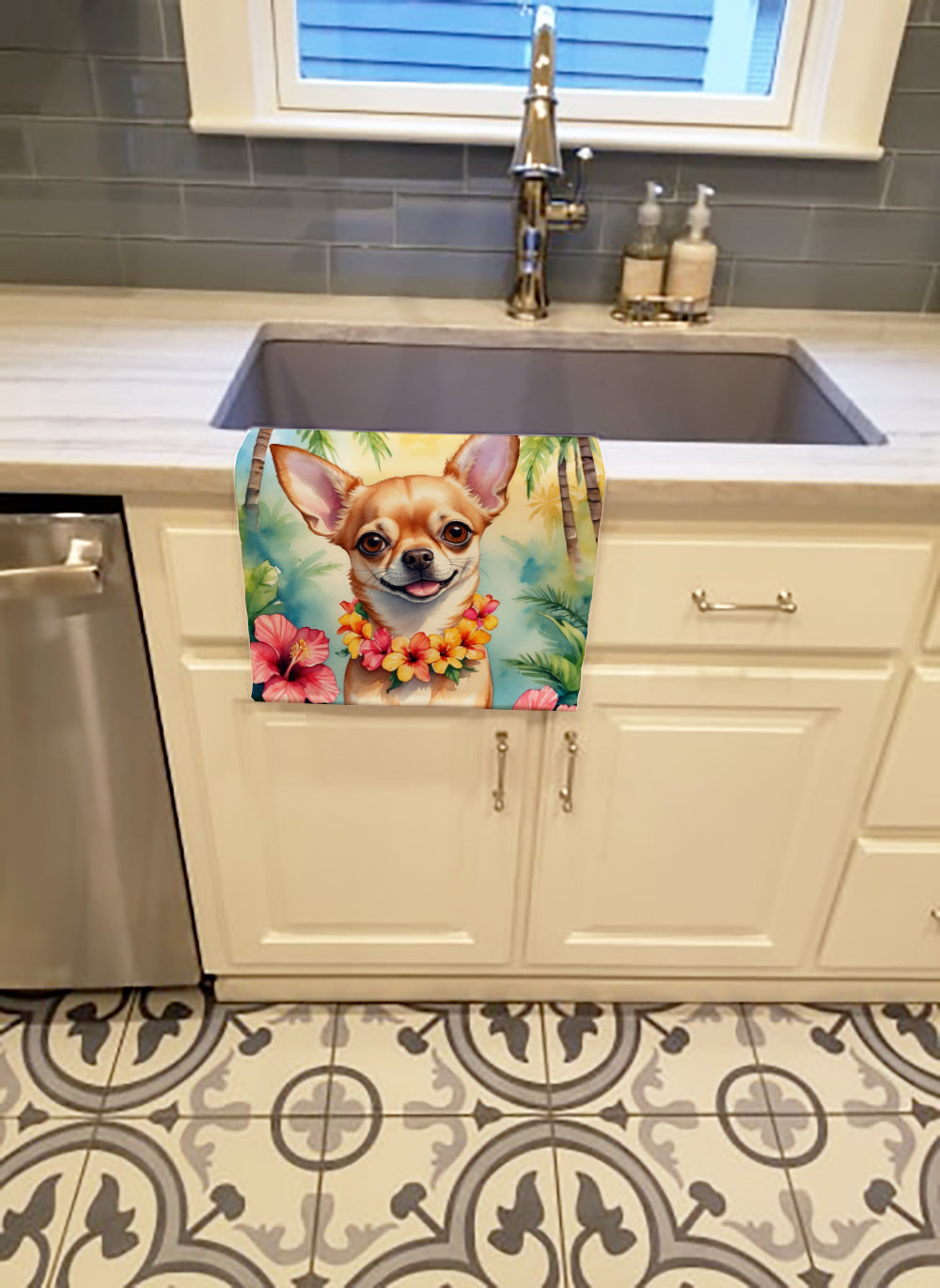 Buy this Chihuahua Luau Kitchen Towel