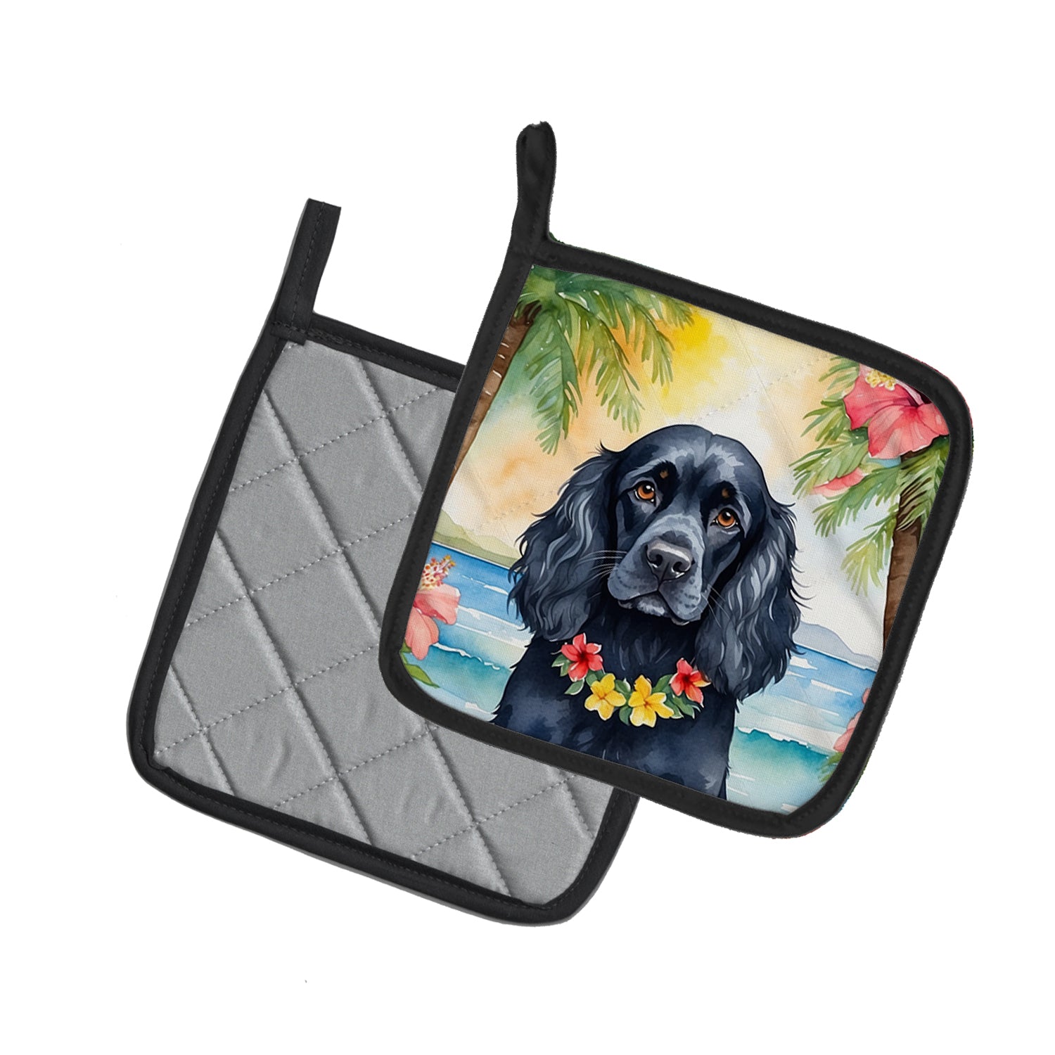 Buy this Cocker Spaniel Luau Pair of Pot Holders