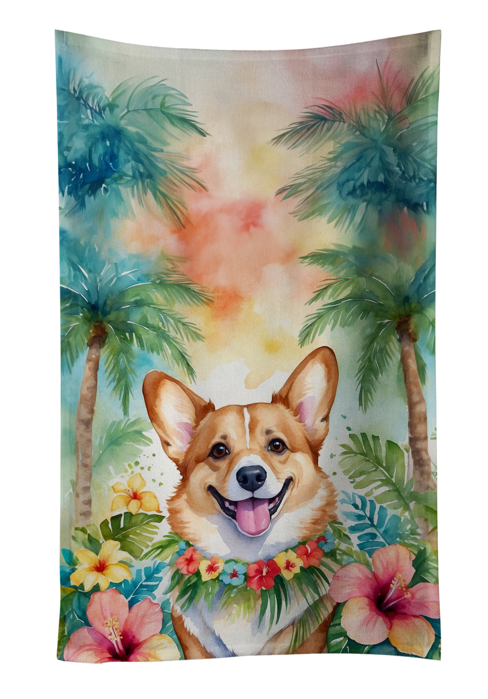 Buy this Corgi Luau Kitchen Towel