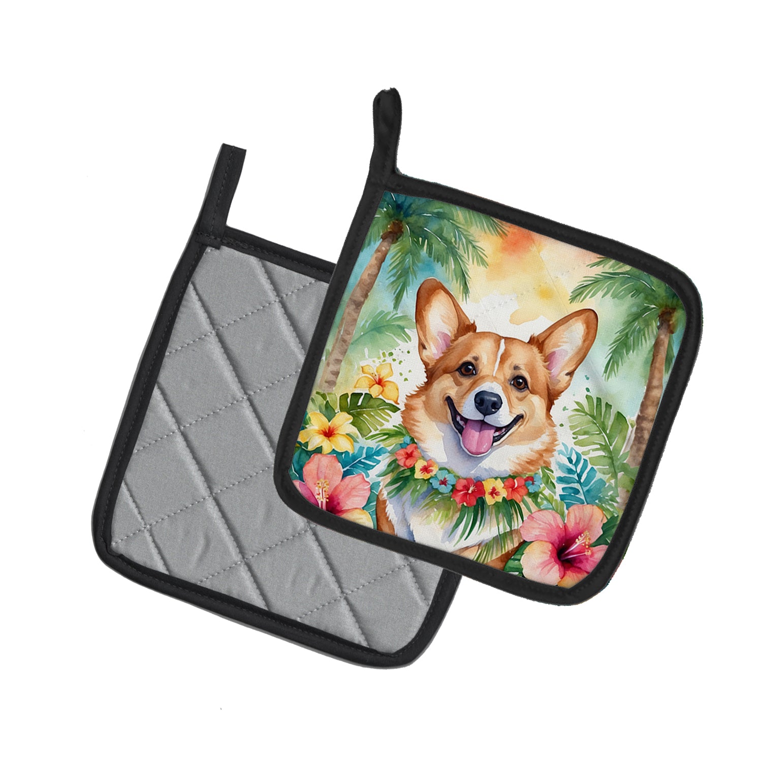 Buy this Corgi Luau Pair of Pot Holders