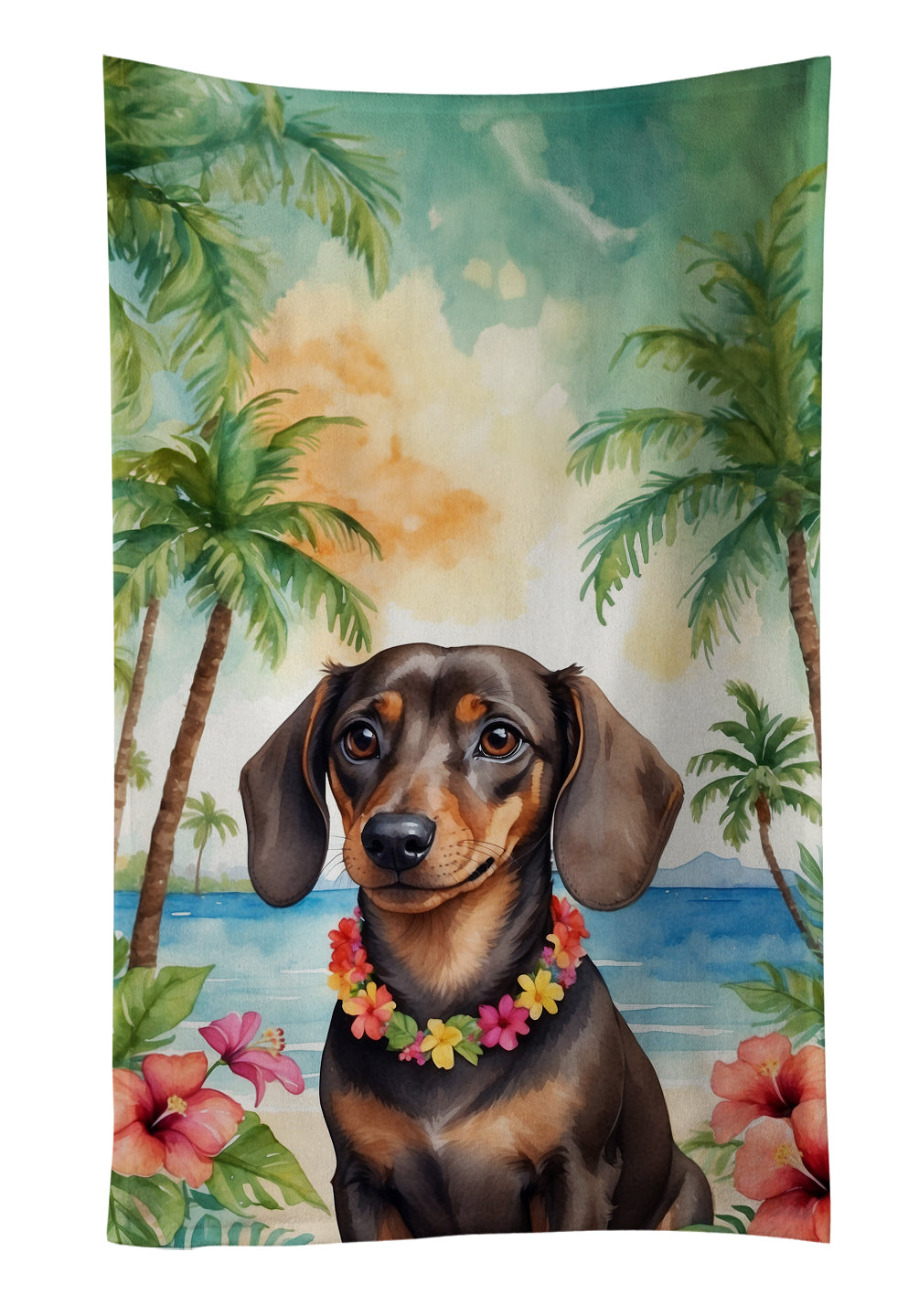 Buy this Dachshund Luau Kitchen Towel