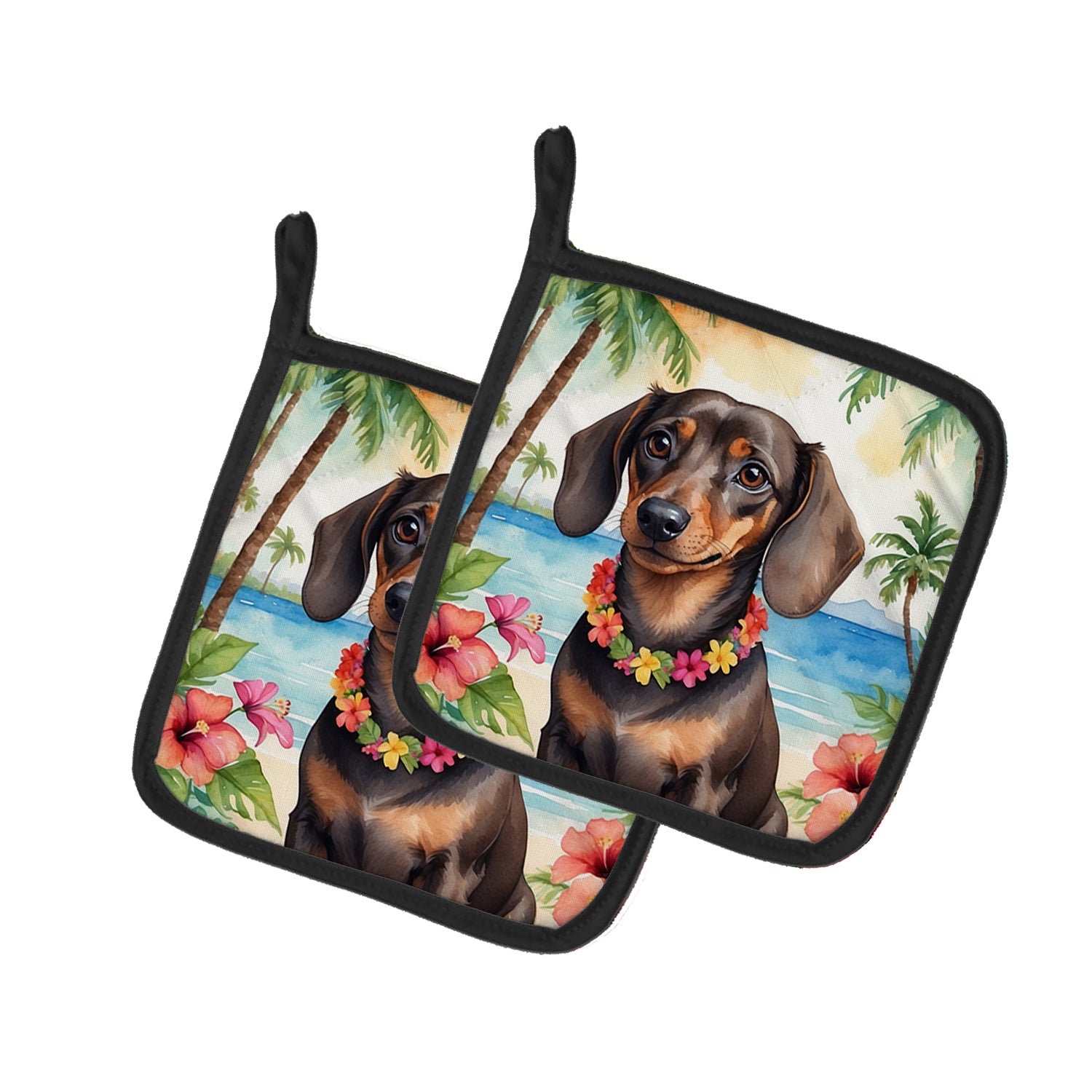 Buy this Dachshund Luau Pair of Pot Holders