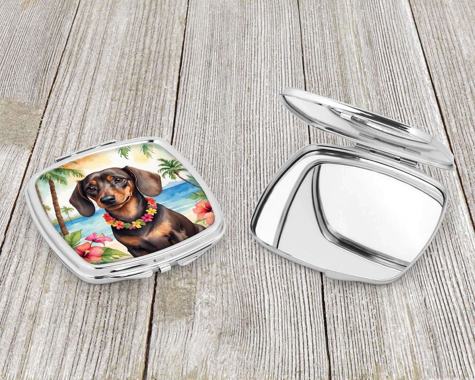 Dachshund Luau Compact Mirror