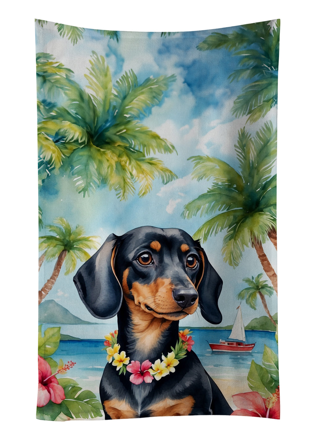 Buy this Dachshund Luau Kitchen Towel