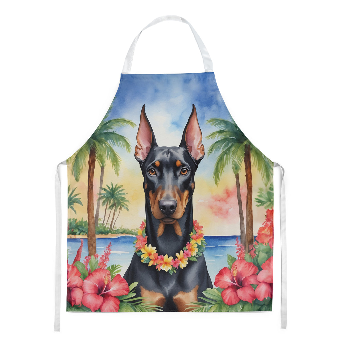 Buy this Doberman Pinscher Luau Apron