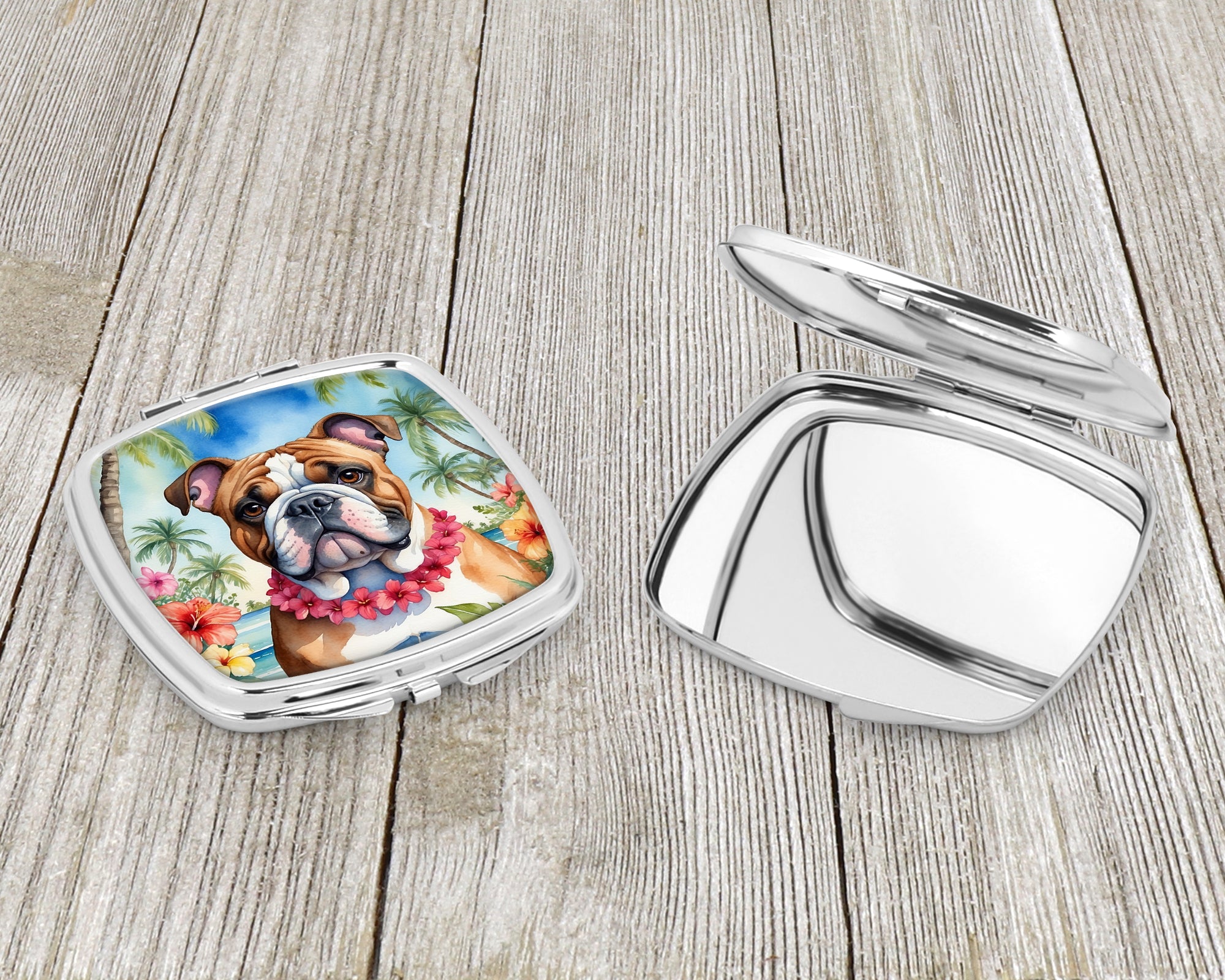 English Bulldog Luau Compact Mirror