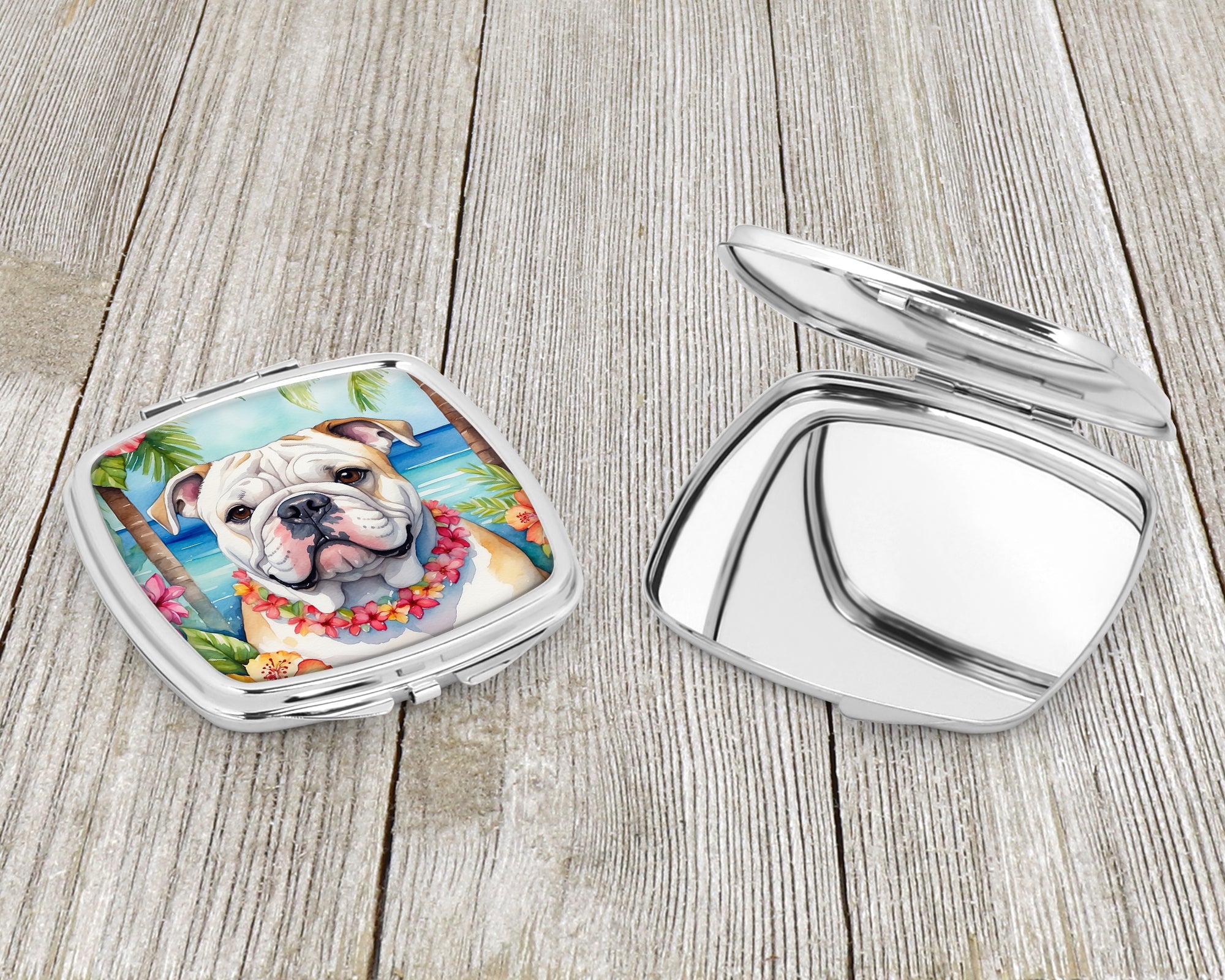 English Bulldog Luau Compact Mirror