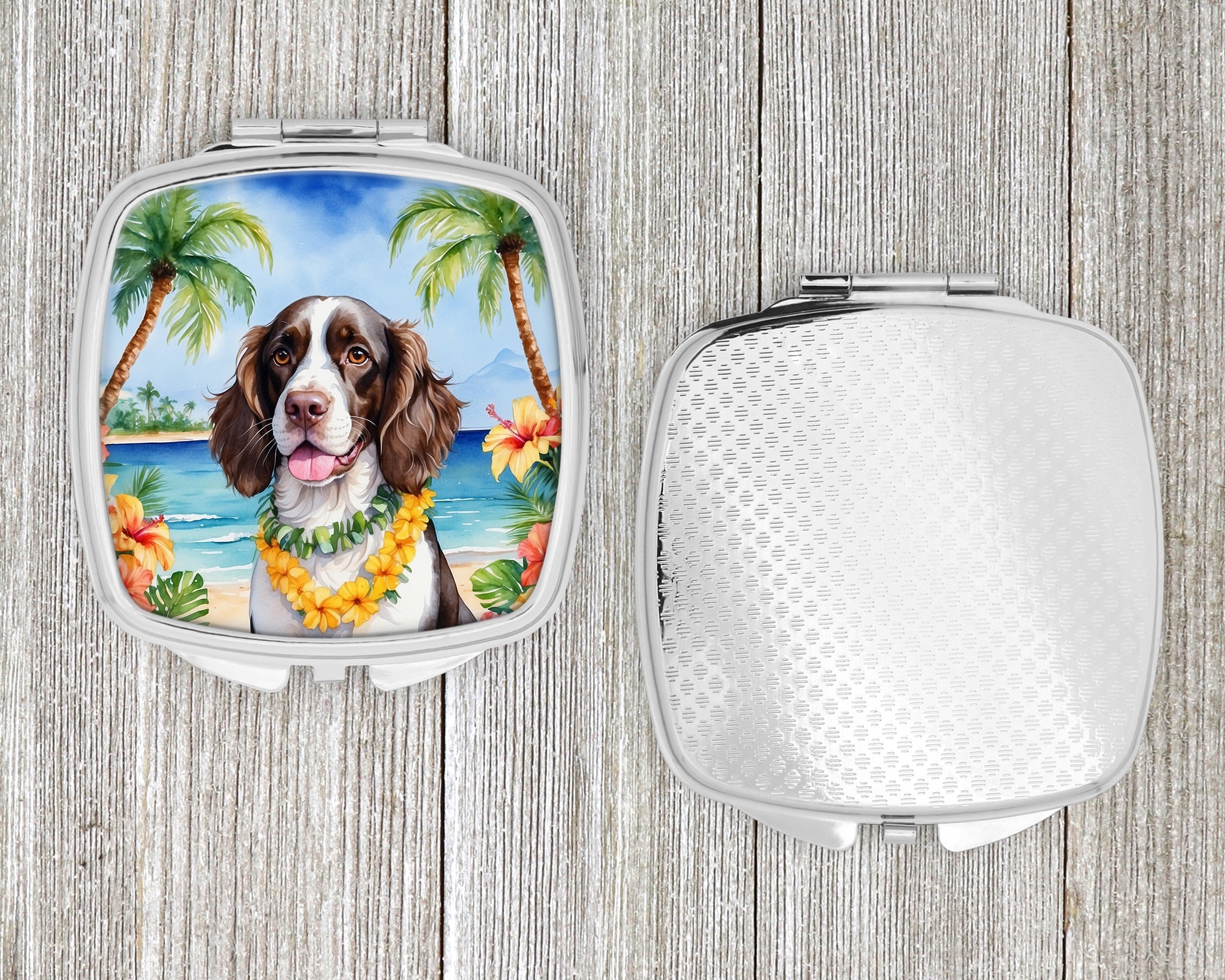 English Springer Spaniel Luau Compact Mirror