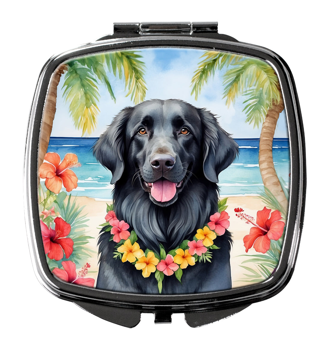 Buy this Flat-Coated Retriever Luau Compact Mirror