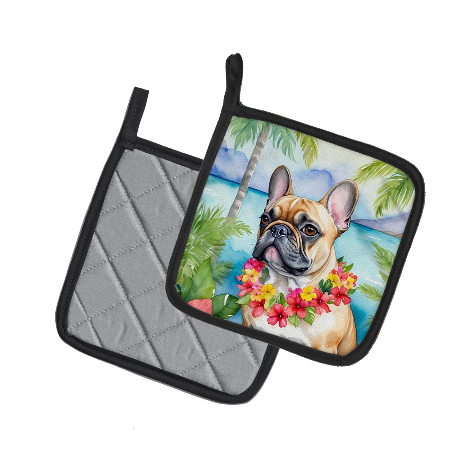 Buy this French Bulldog Luau Pair of Pot Holders