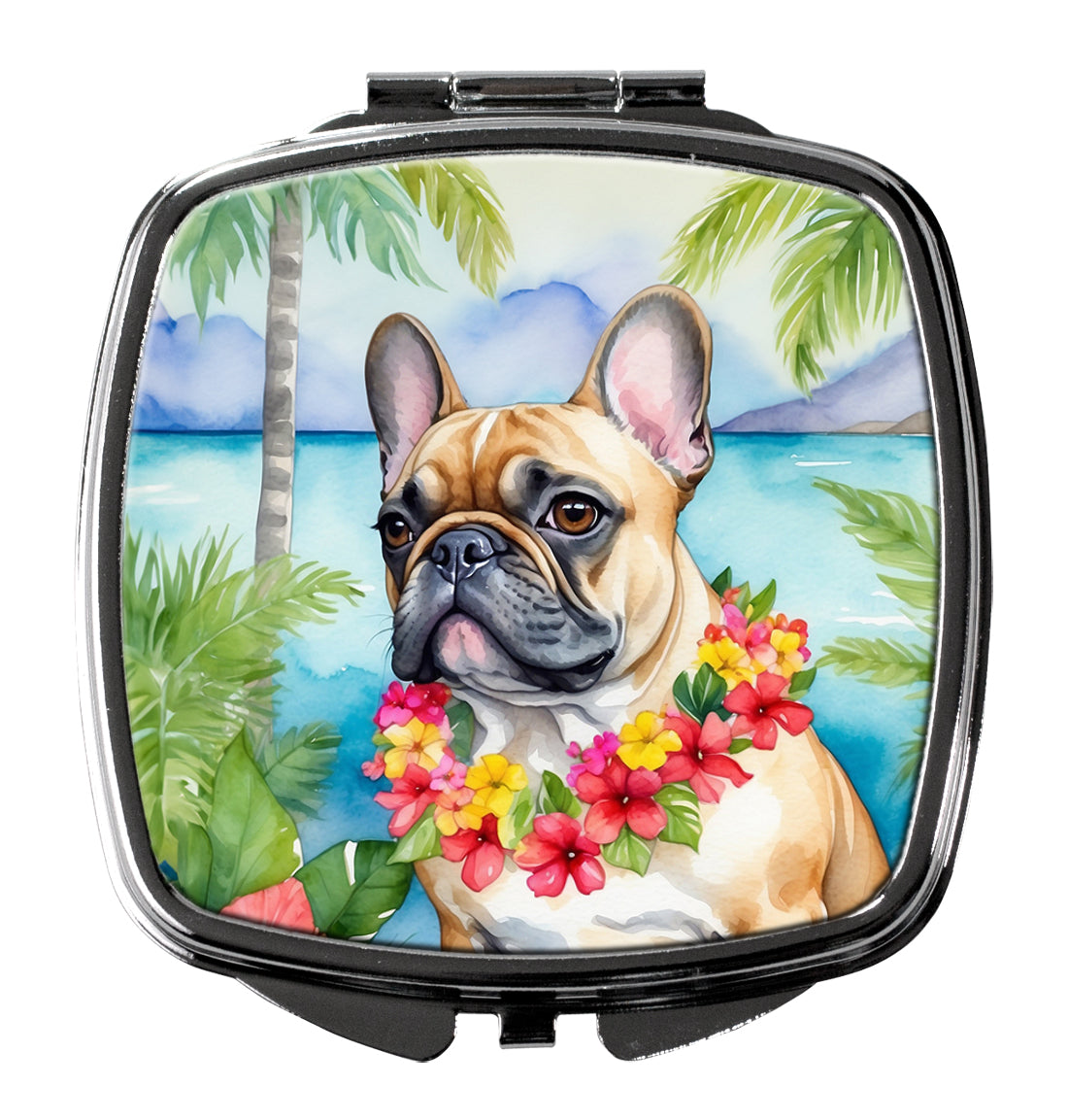 Buy this French Bulldog Luau Compact Mirror