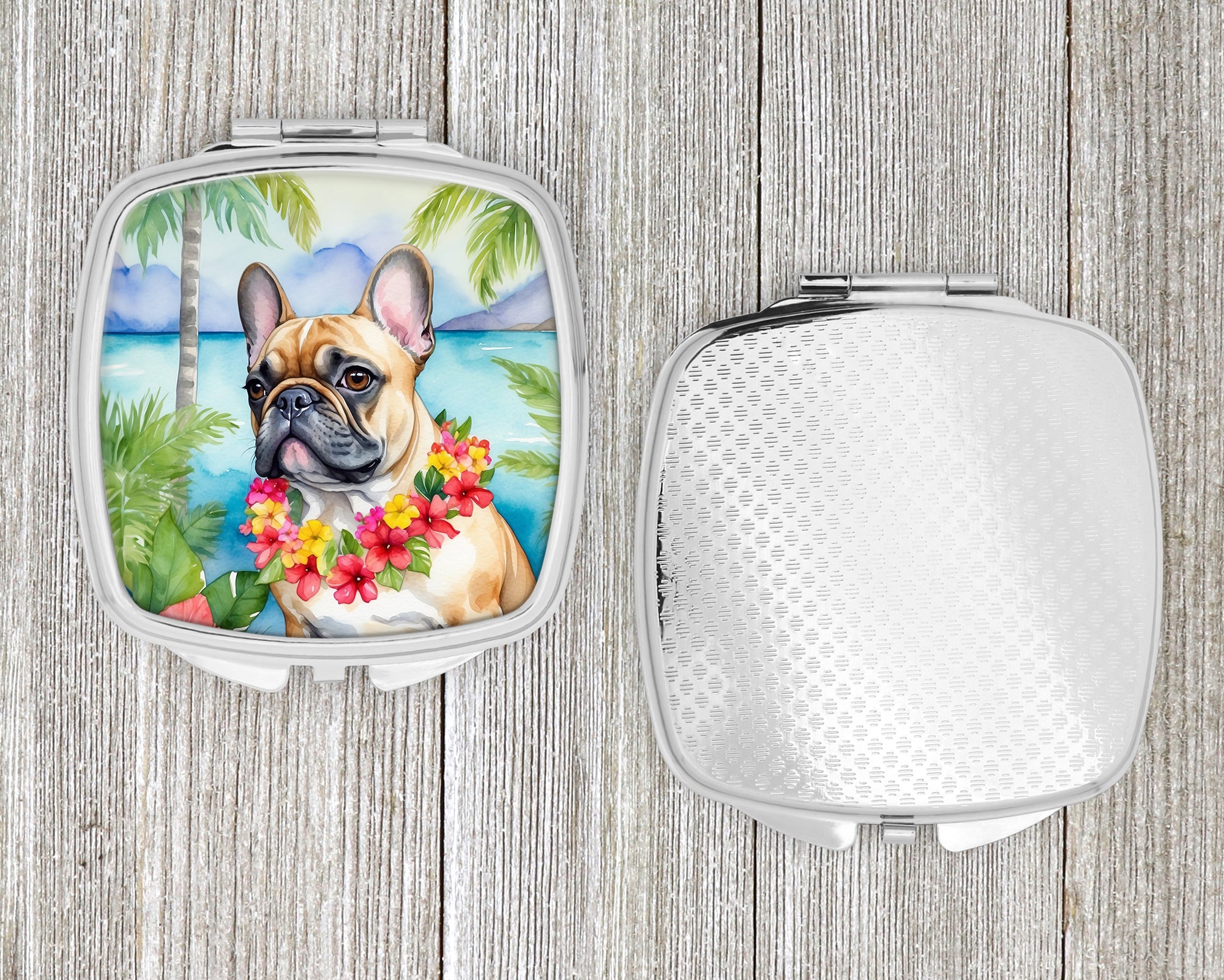 French Bulldog Luau Compact Mirror