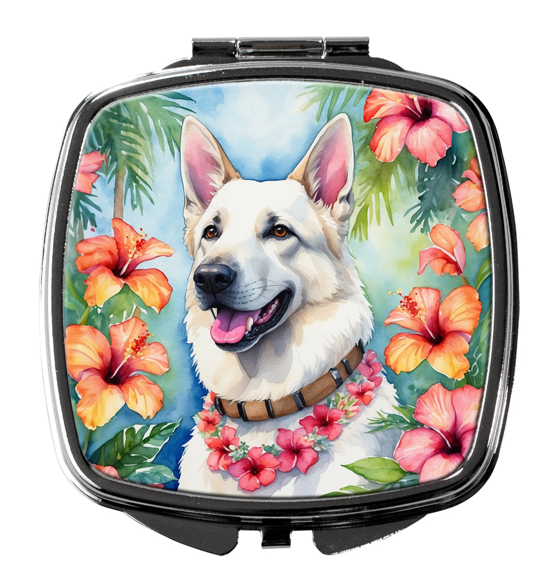 Buy this White German Shepherd Luau Compact Mirror