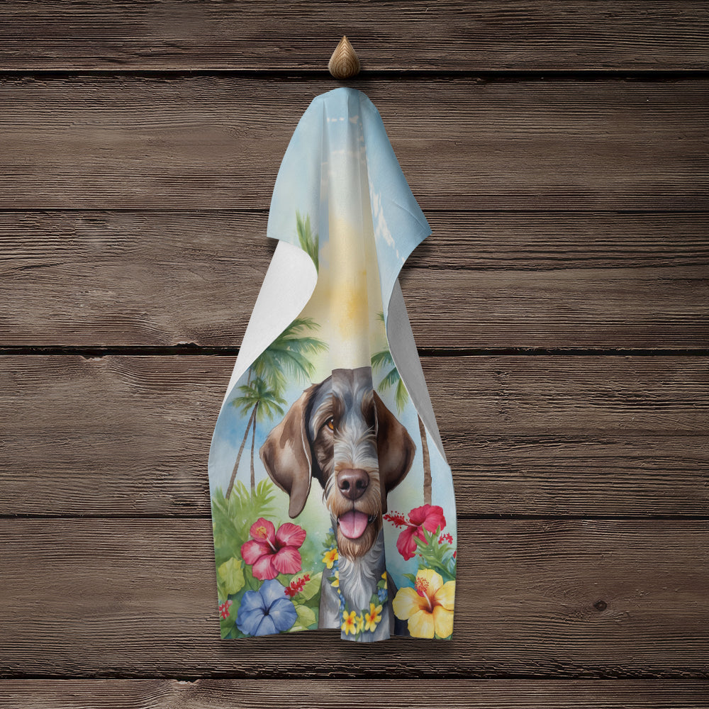 German Wirehaired Pointer Luau Kitchen Towel