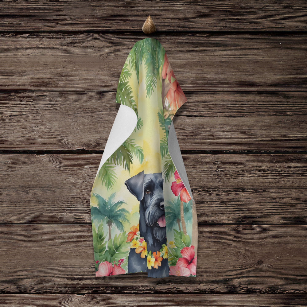 Giant Schnauzer Luau Kitchen Towel