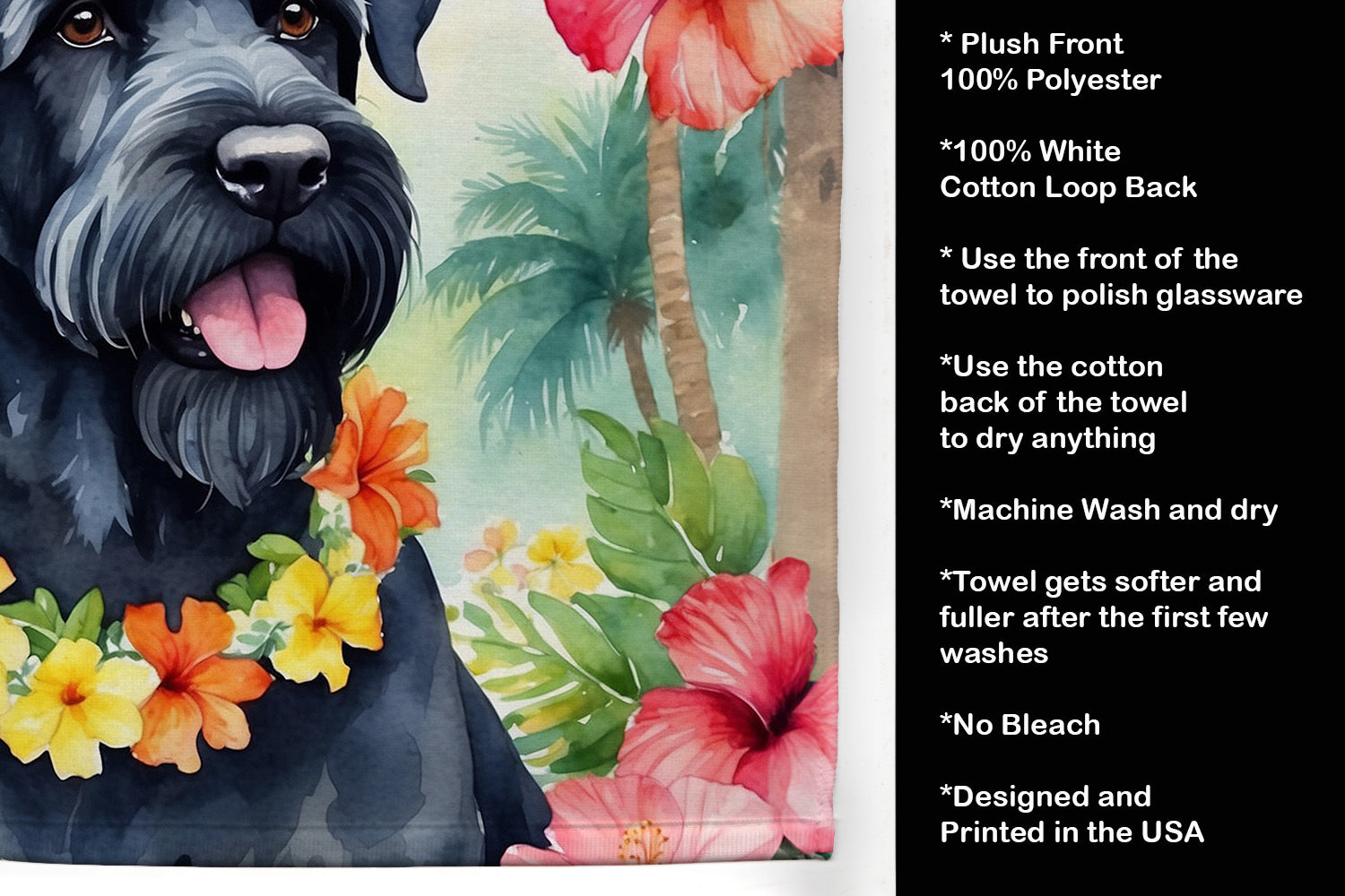 Giant Schnauzer Luau Kitchen Towel