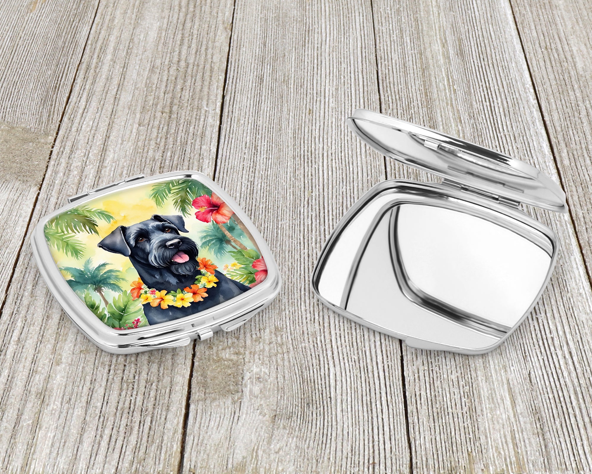 Giant Schnauzer Luau Compact Mirror