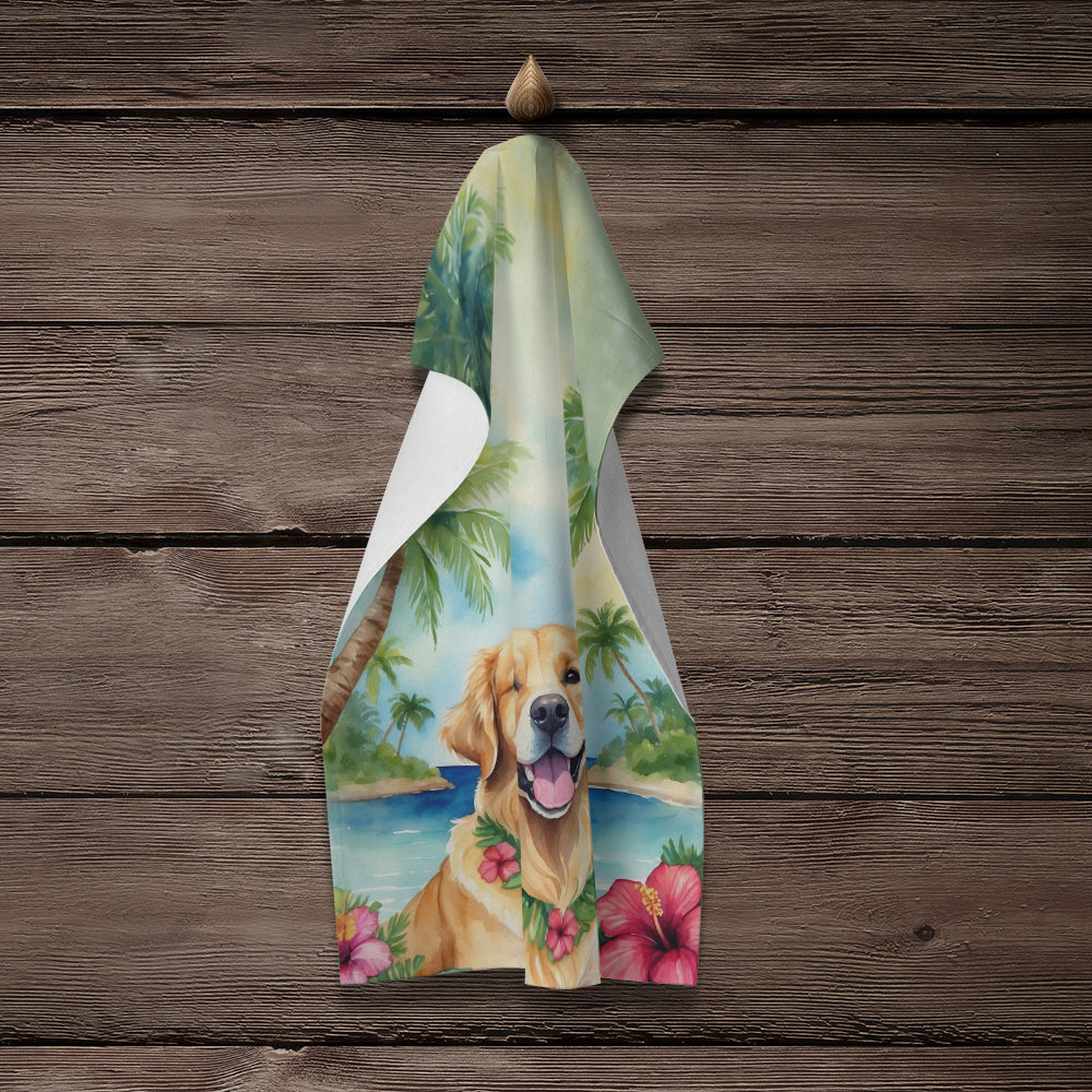 Golden Retriever Luau Kitchen Towel