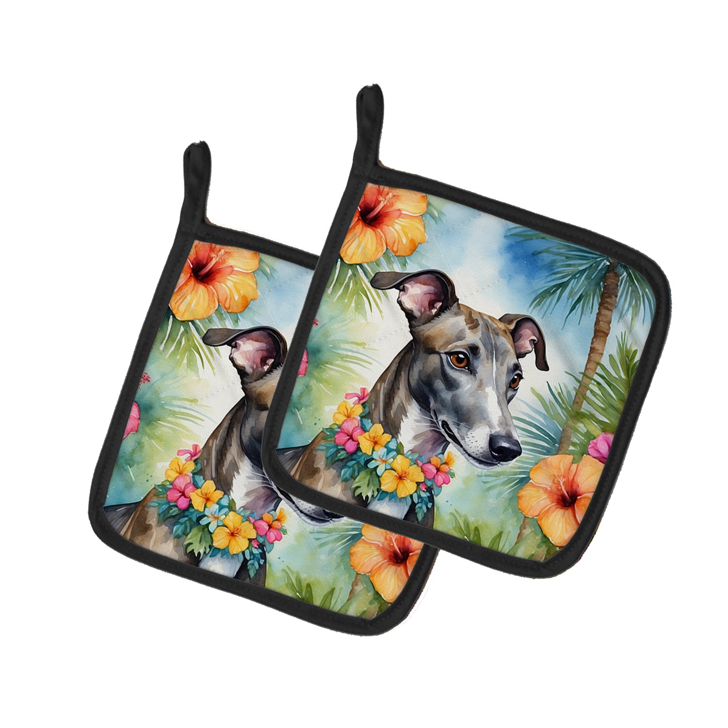 Buy this Greyhound Luau Pair of Pot Holders