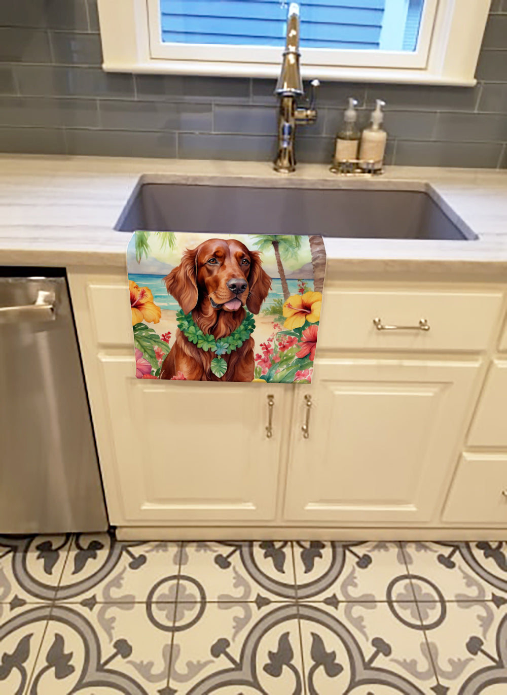 Buy this Irish Setter Luau Kitchen Towel