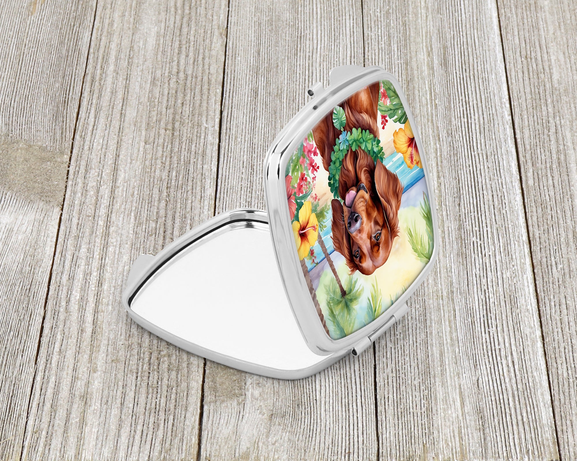 Irish Setter Luau Compact Mirror