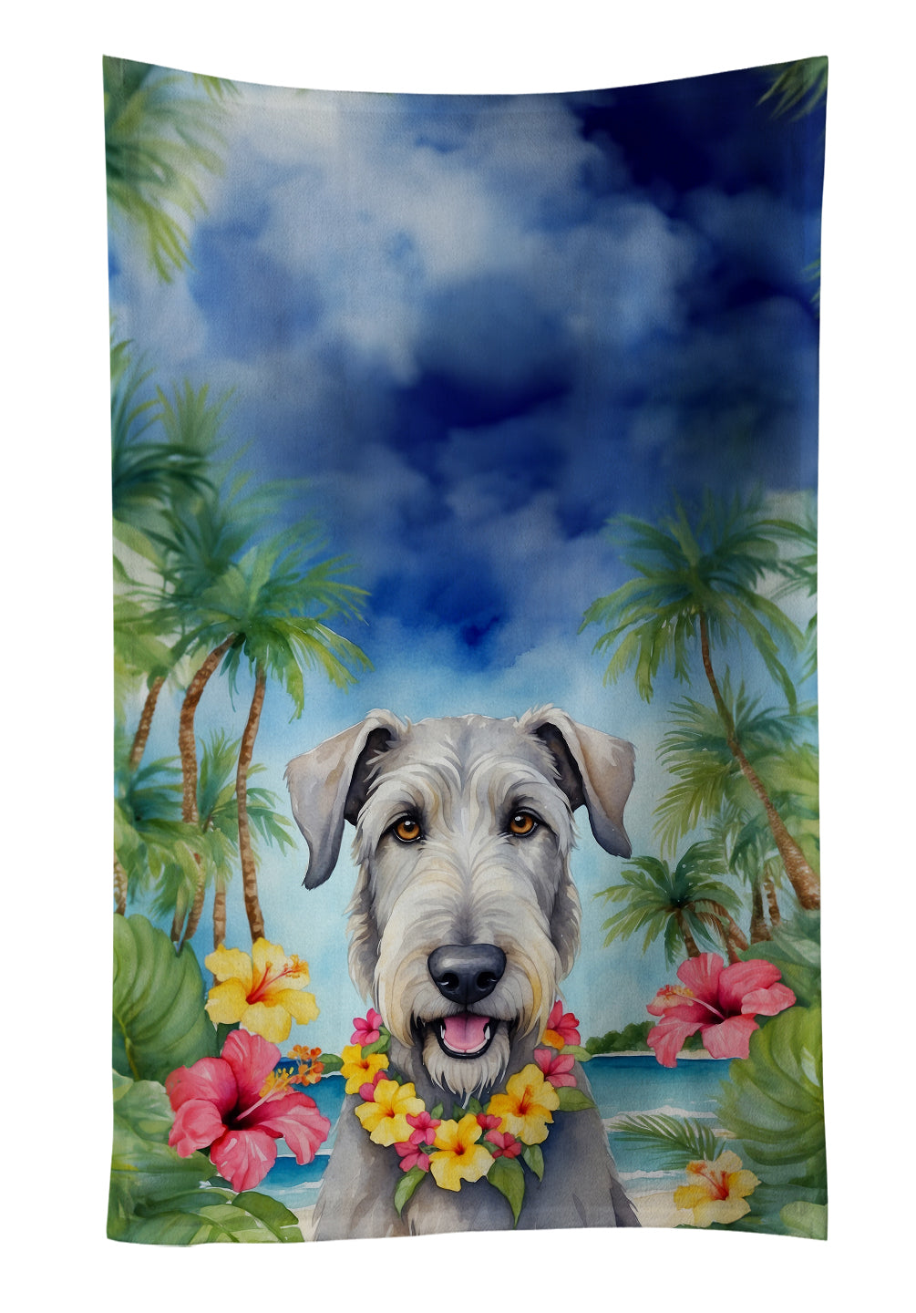 Buy this Irish Wolfhound Luau Kitchen Towel