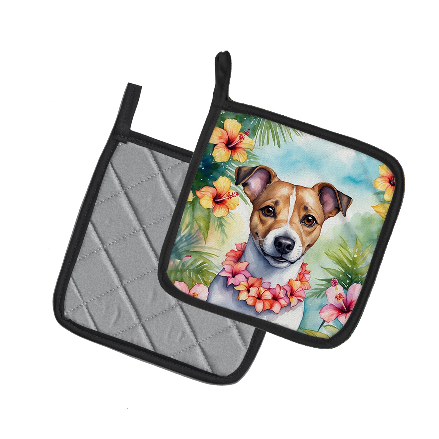 Buy this Jack Russell Terrier Luau Pair of Pot Holders