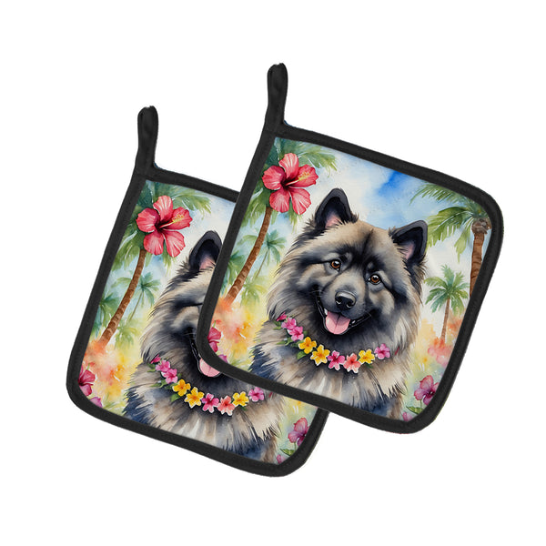 Buy this Keeshond Luau Pair of Pot Holders