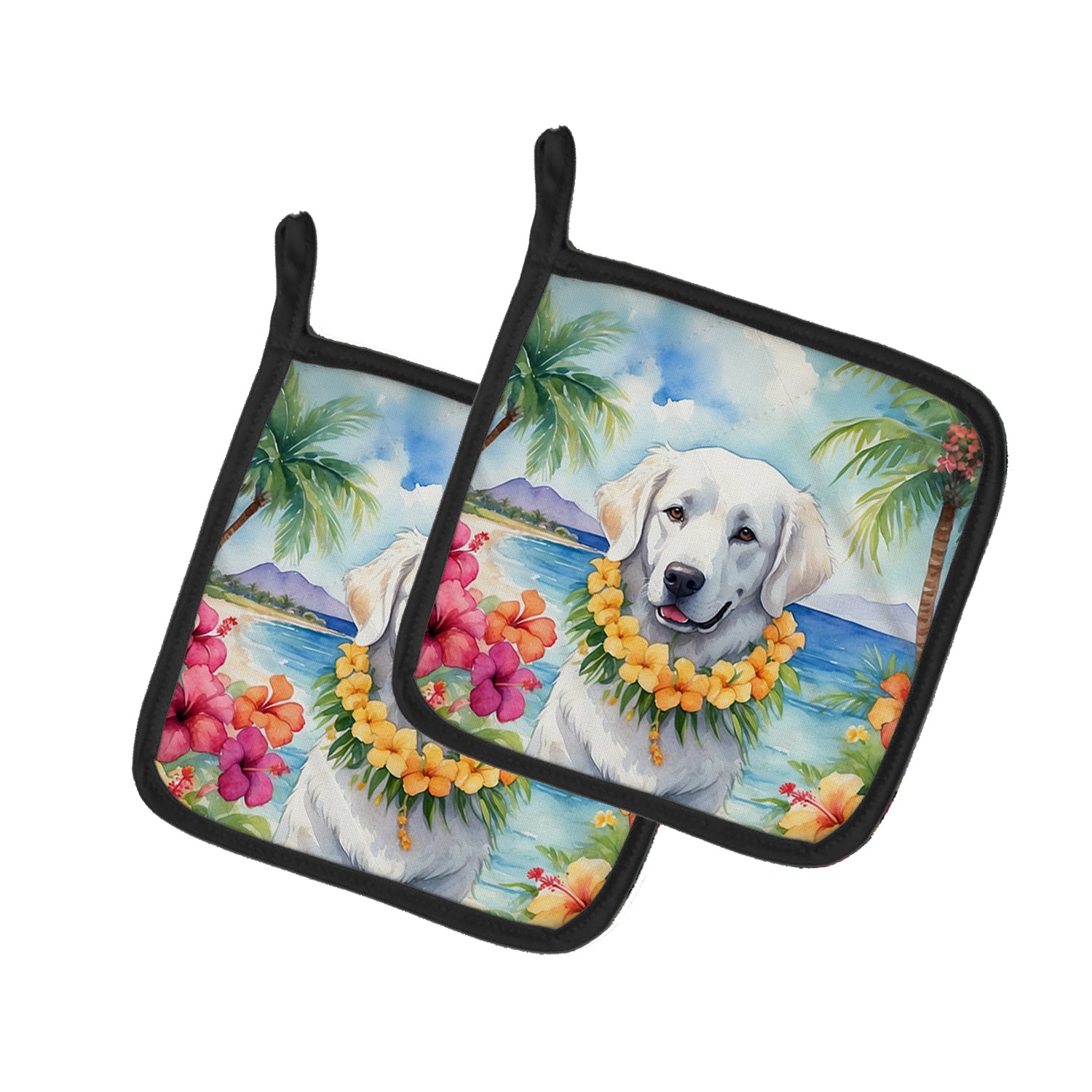 Buy this Kuvasz Luau Pair of Pot Holders