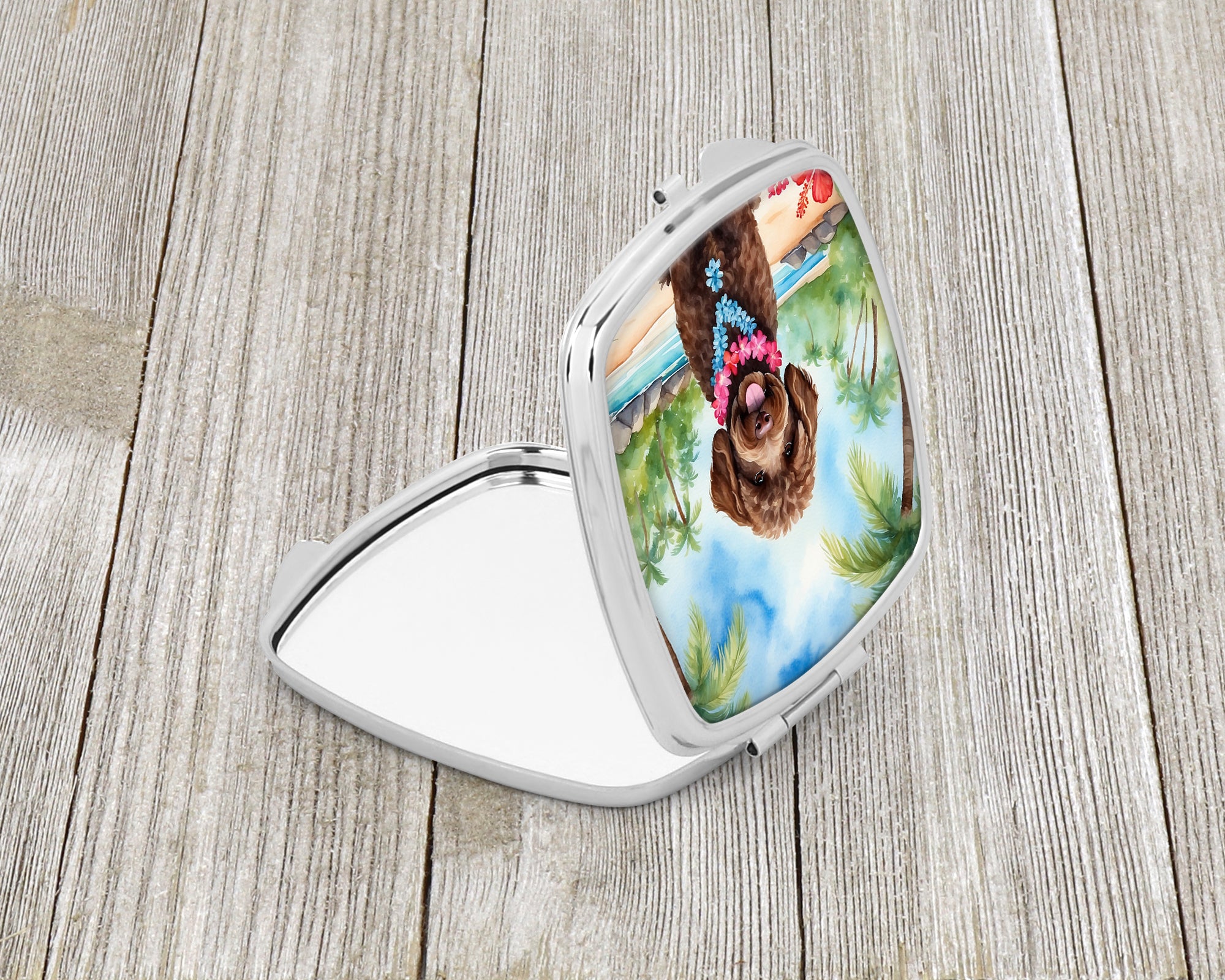 Labradoodle Luau Compact Mirror