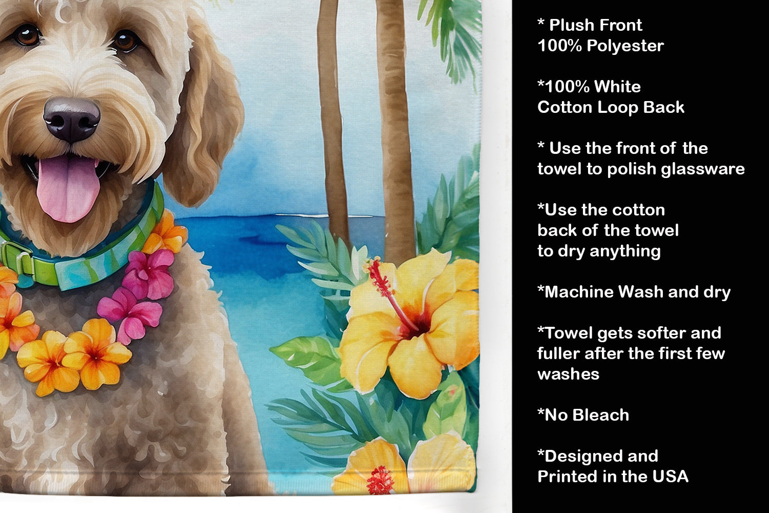 Labradoodle Luau Kitchen Towel