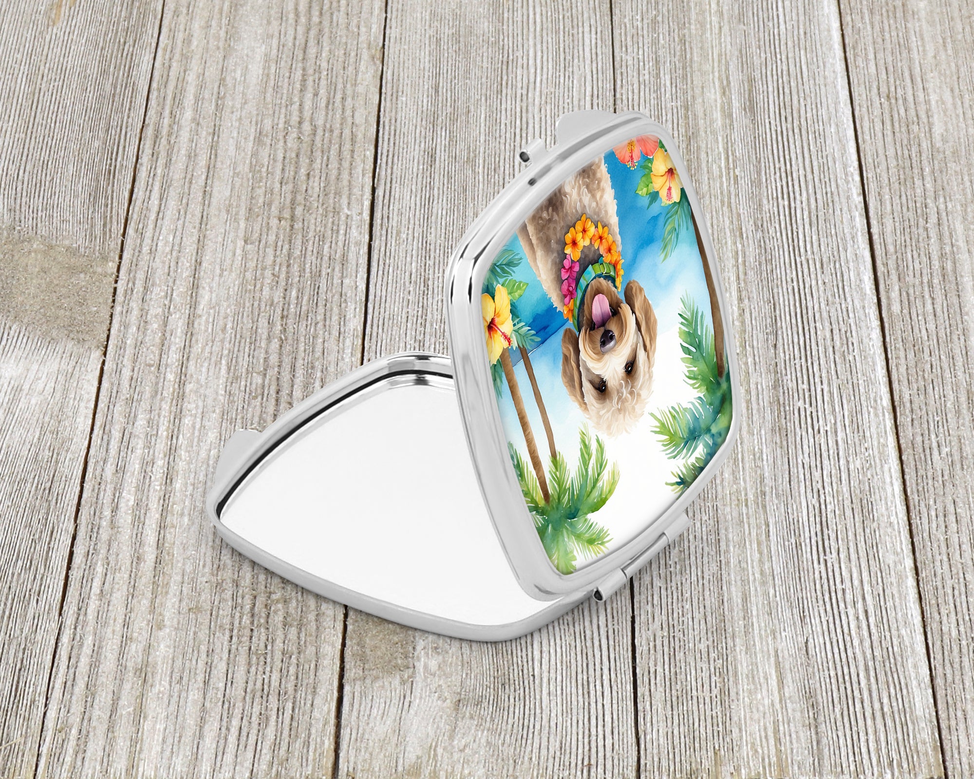 Labradoodle Luau Compact Mirror