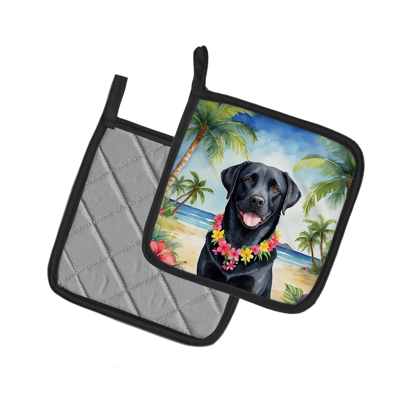 Buy this Black Labrador Retriever Luau Pair of Pot Holders